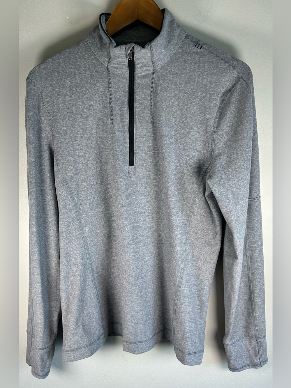 Lululemon Sweat Session 1/2 Zip Sweater Silver Heathered Slate Size M EUC